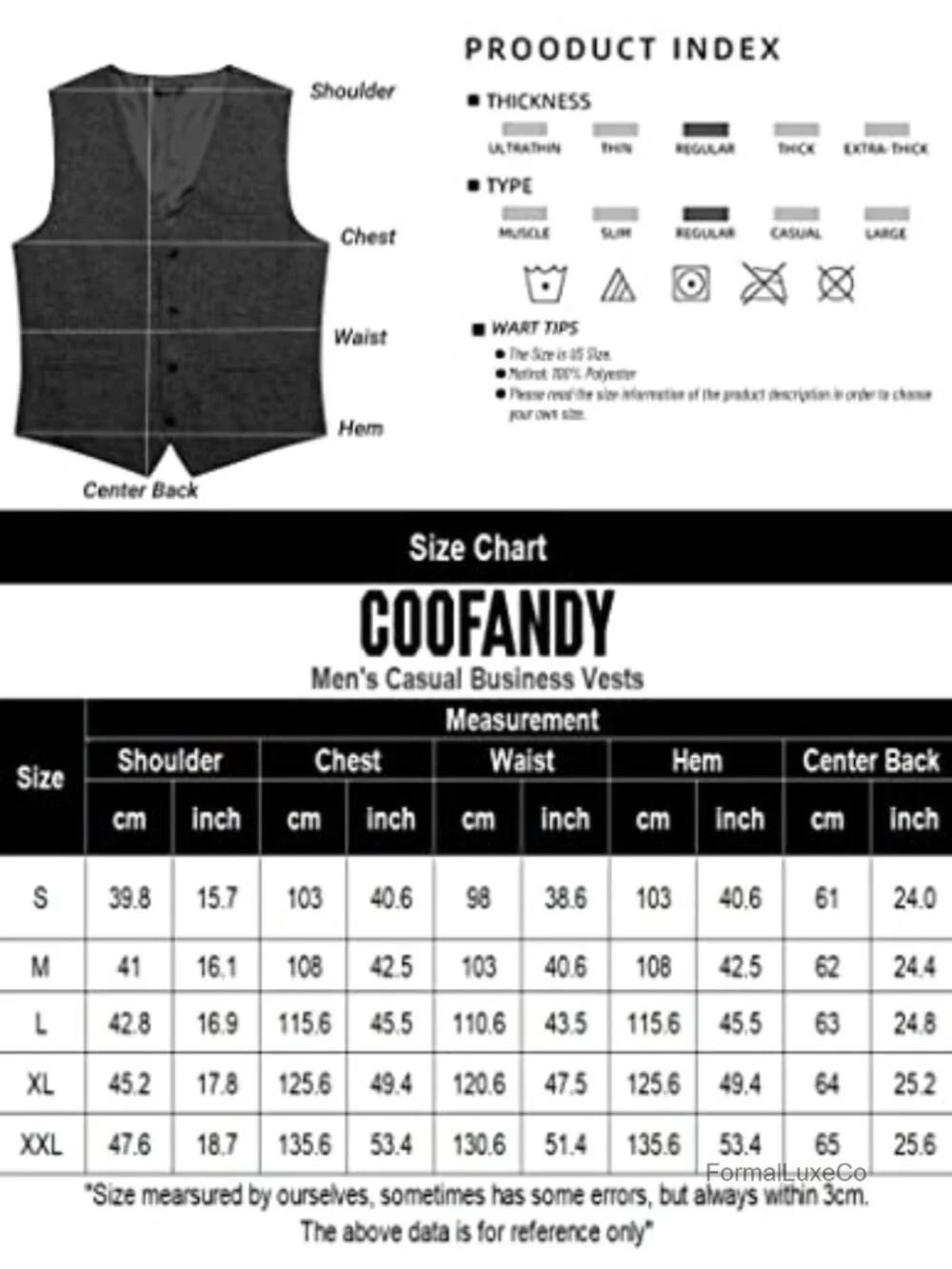 Lightweight Polyester Suit Vest for Men - Slim Fit Business Waistcoat Button